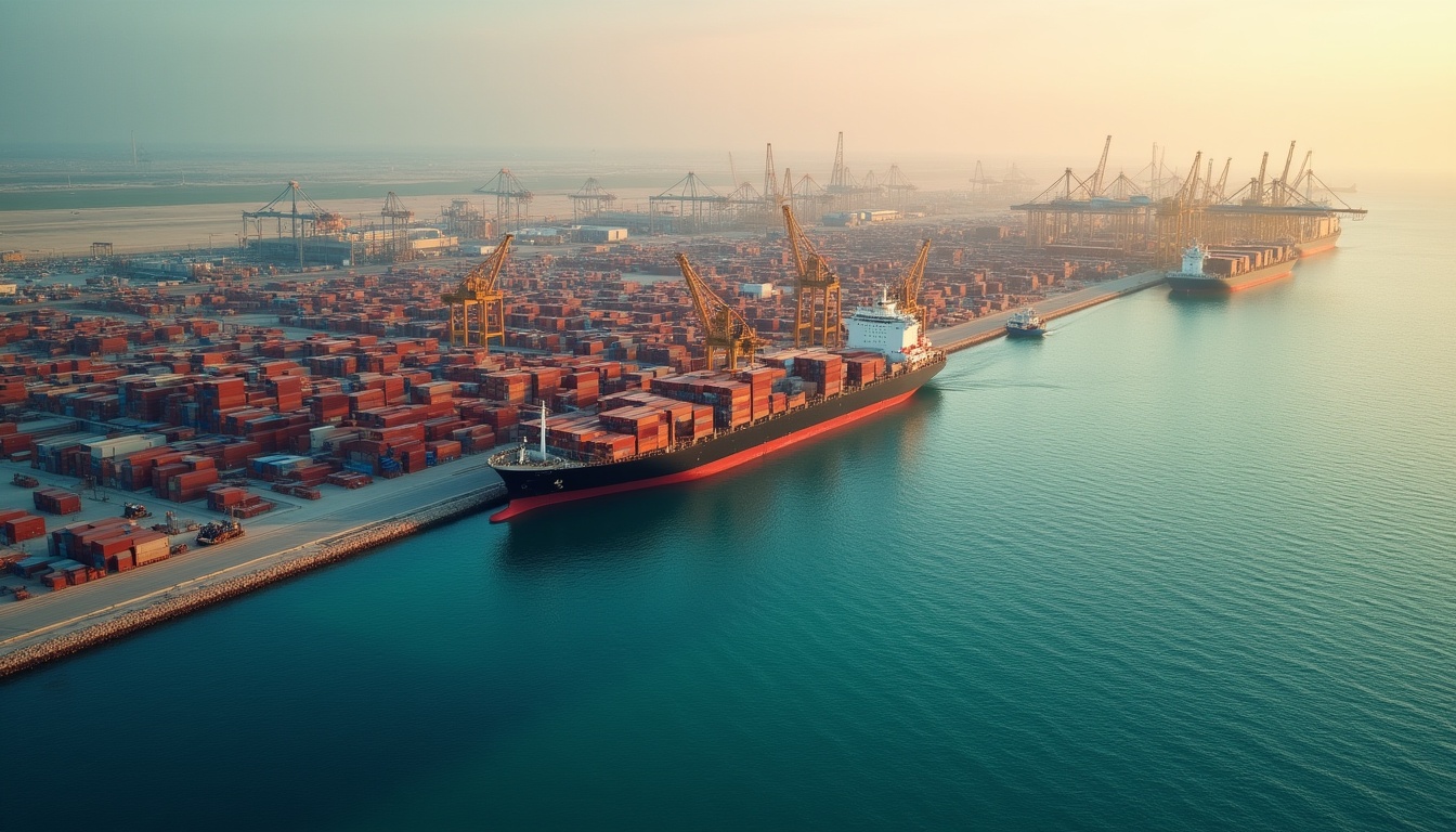 Container port and vessels in the UAE
